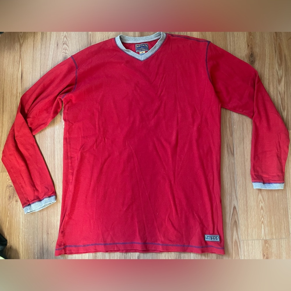 Vintage Nautica red long sleeve sweater, XL